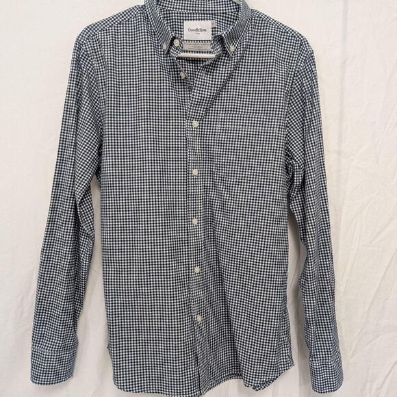 Men's Medium black and white plaid check shirt by Goodfellow - Picture 1 of 8